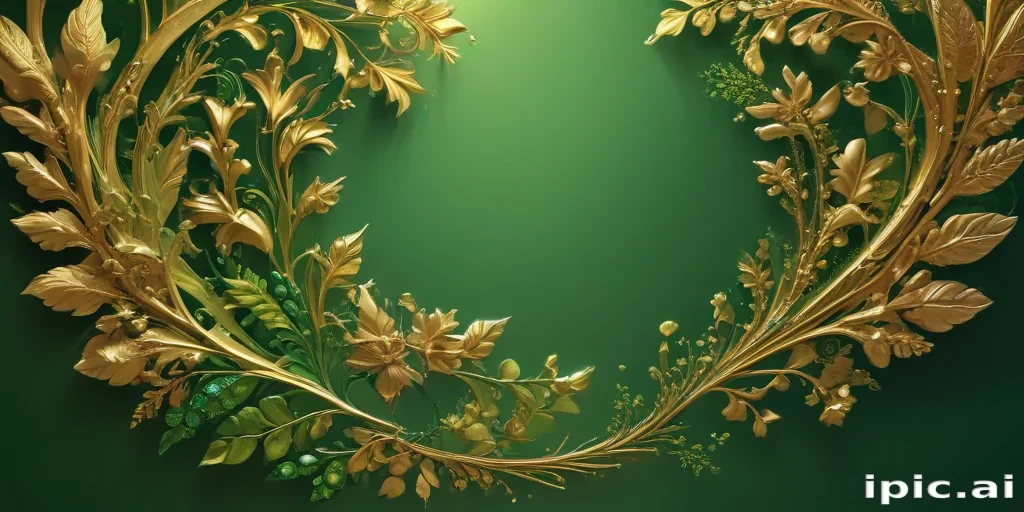gold and green background
