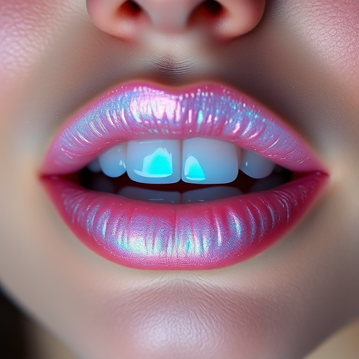 Ethereal "Holographic Opal" lips adorned with iridescent, multidimensional pigments, creating a magical, otherworldly appearance in various lighting