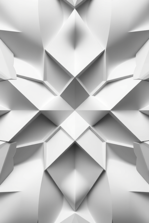 Create an intricate monochromatic geometric pattern with smooth gradients, captured using a DSLR camera at f/8 aperture, ISO 100, 1/60s shutter speed, shot from a top-down view for symmetry and depth, utilizing a macro lens to enhance detail and clarity.