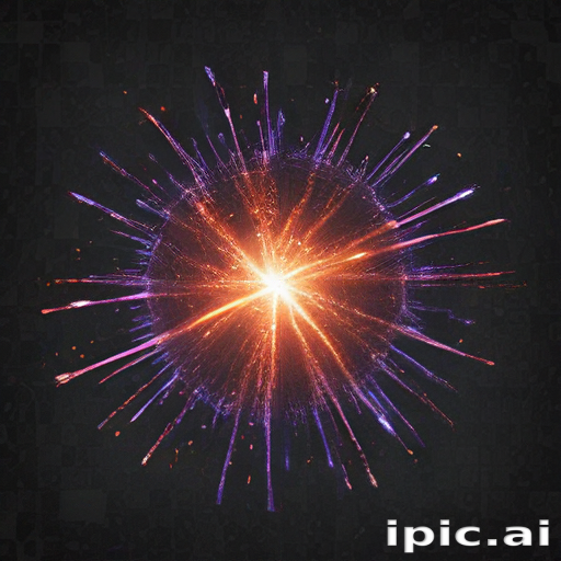 Vibrant Explosion of Light and Color Radiating from a Central Point