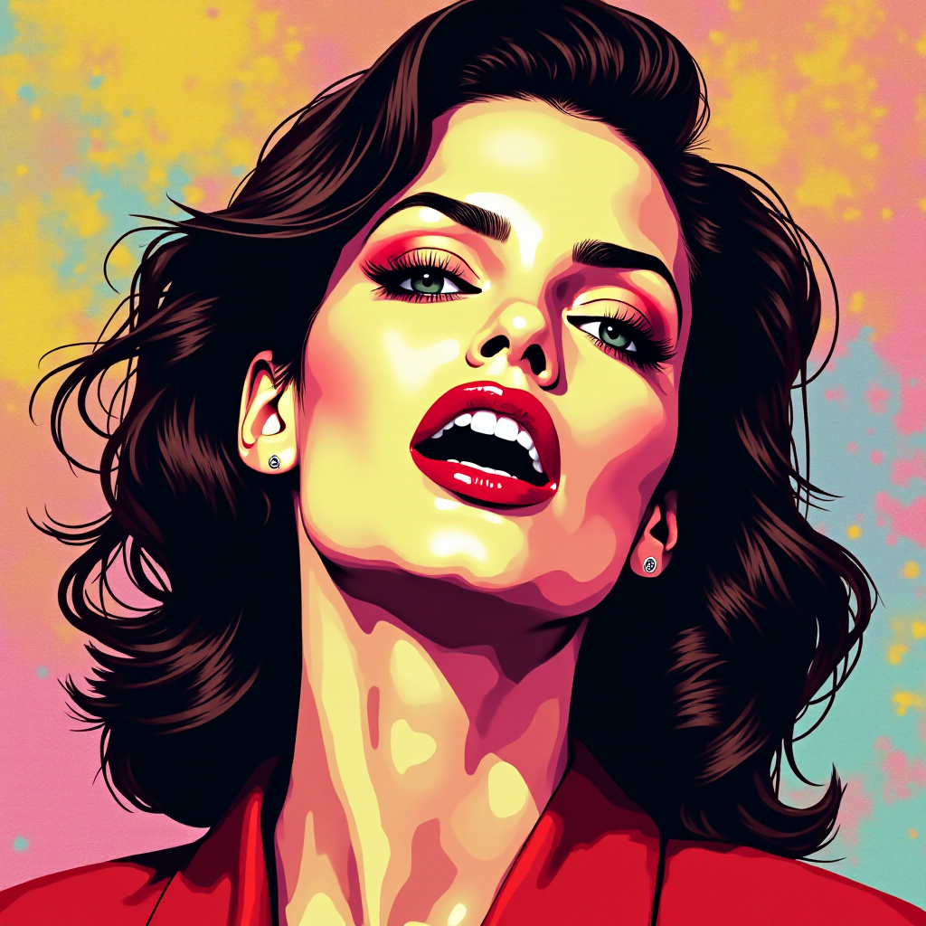 A pop art piece of angelina jolie