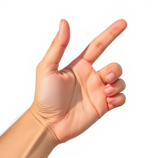 create a high-resolution illustration of a hand making a "L" gesture, focus on details and shadows, shot with a 50mm lens at f/2.8, soft natural lighting, use a DSLR camera.