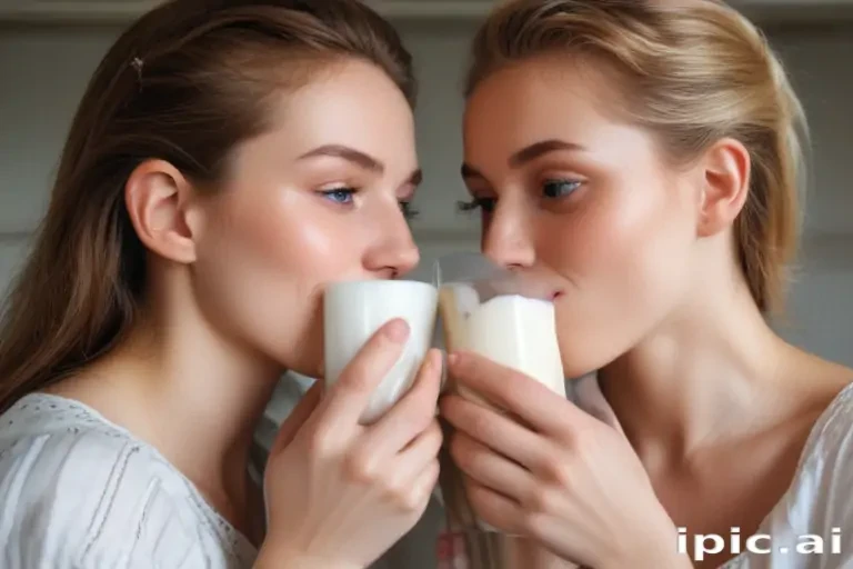 lesbians drinking milk