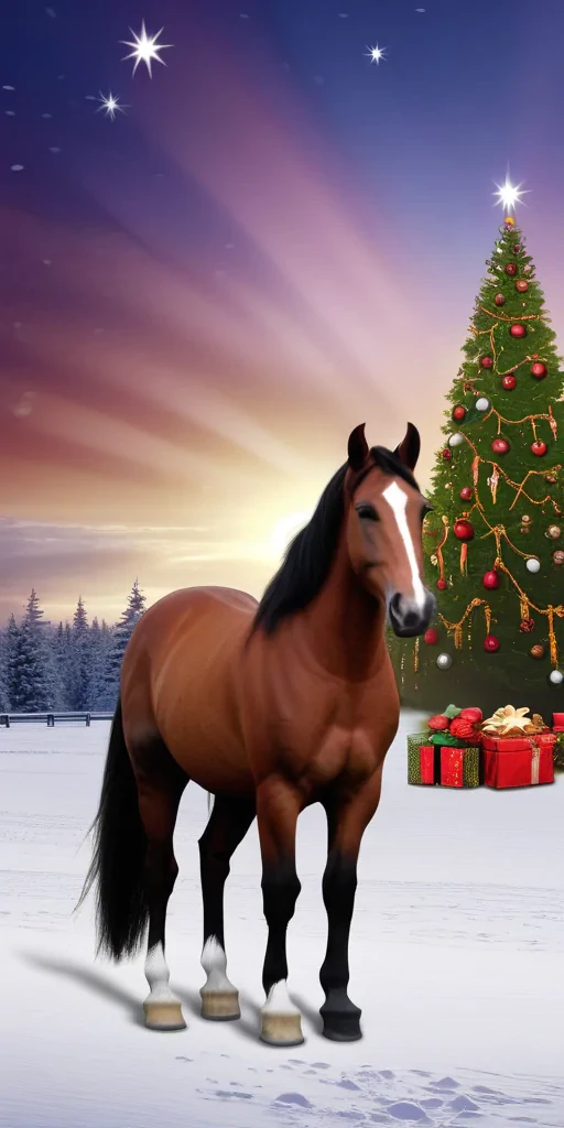 christmas horse wallpaper
