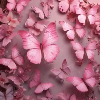 pink butterflies aesthetic