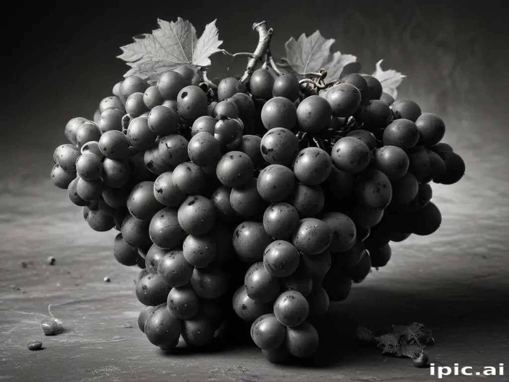 grapes clipart black and white