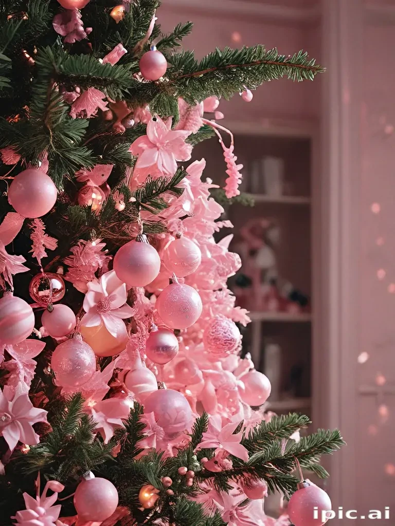 pink christmas aesthetic wallpaper
