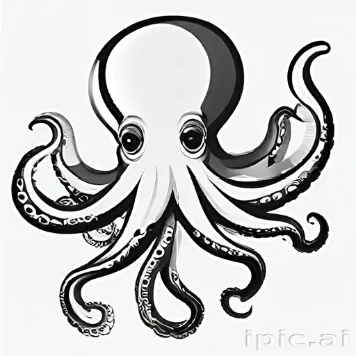 octopus clipart black and white