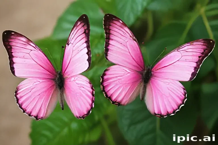 Two Beautiful Pink Butterflies Gracefully Displaying Their Vibrant ...