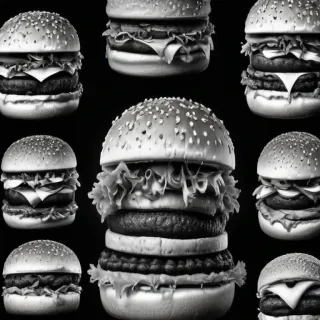 hamburger clipart black and white