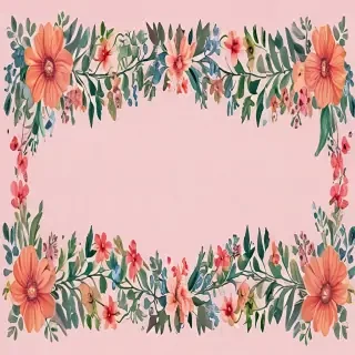 flowery border clipart