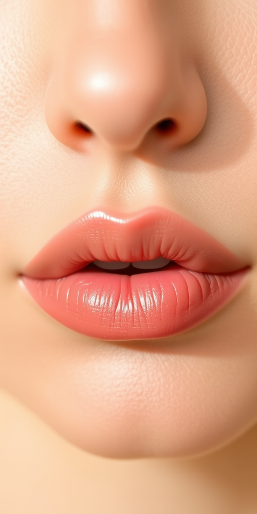 Natural "Nude Whisper" lip tint with sheer coverage, enhancing natural lip color with a hint of warmth, perfect for everyday minimalist makeup looks