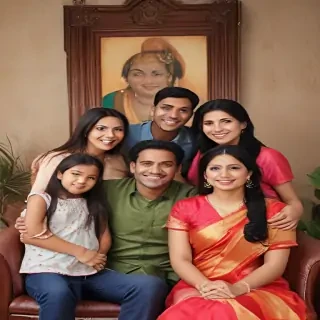 happy indian family