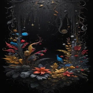 black background with glitter
