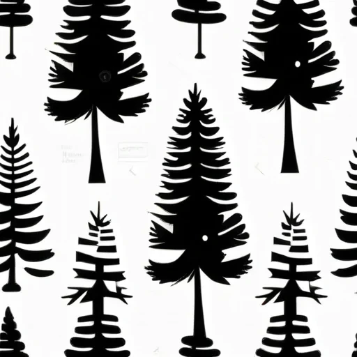 pine tree black and white clipart