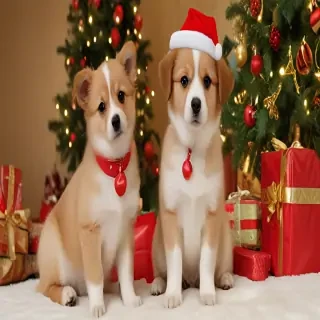 christmas wallpaper dogs