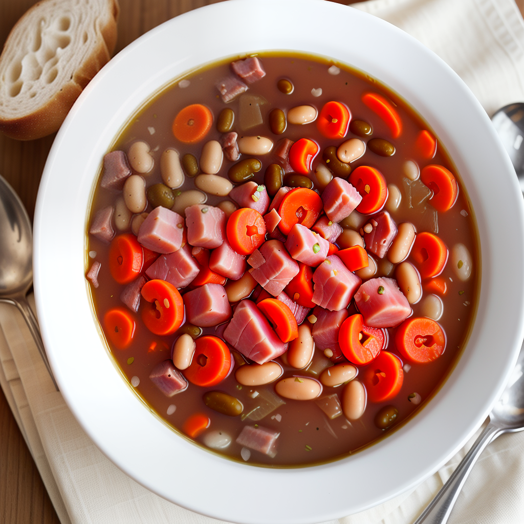 calories for ham and bean soup