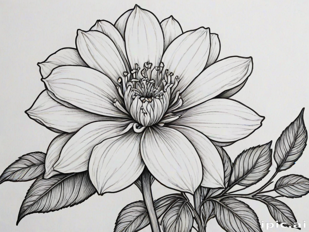 flower drawing for coloring