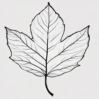clipart of leaf black and white