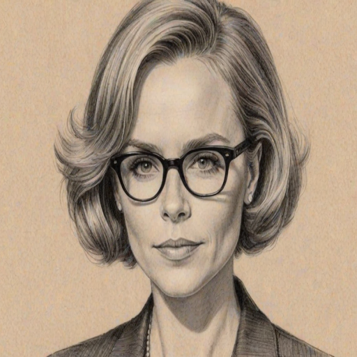 Attractive Amy Madigan, pencil sketch, portrait of Stunning woman 1950s in glasses, hair style beatnik, outline, clear lines, fine lines, 8k
