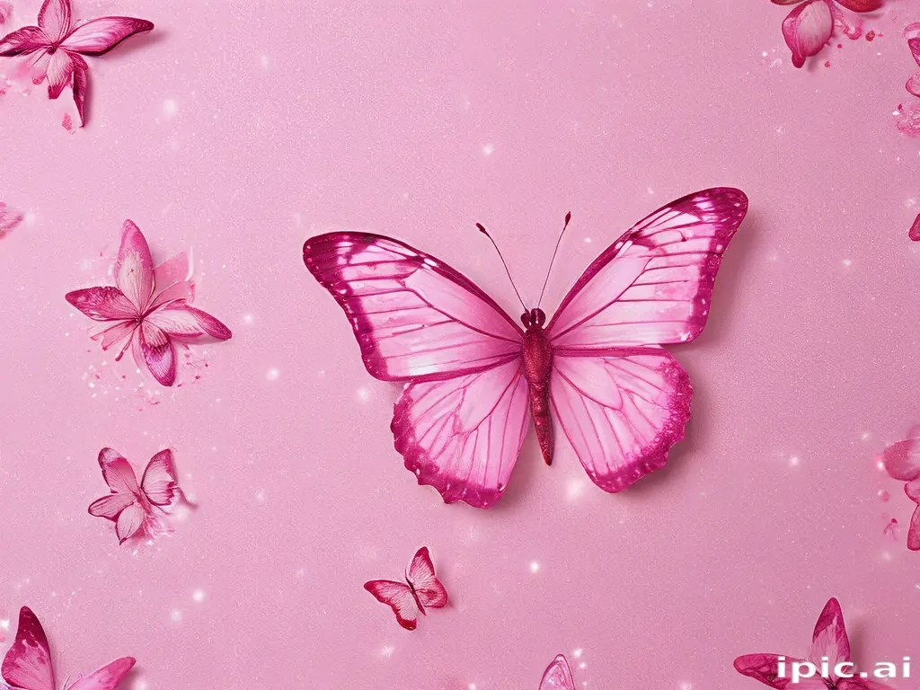 glitter pink butterfly wallpaper