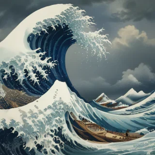 great wave wallpaper