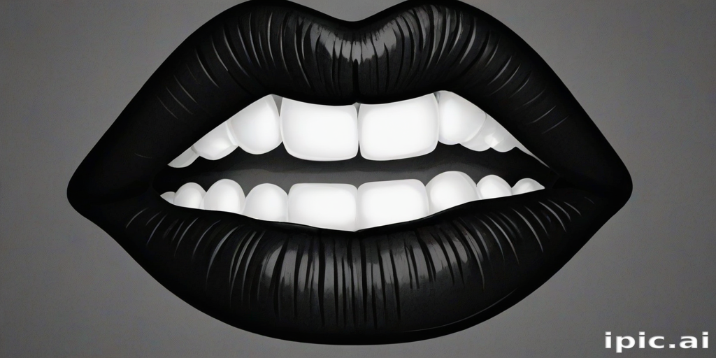 lips clipart black and white