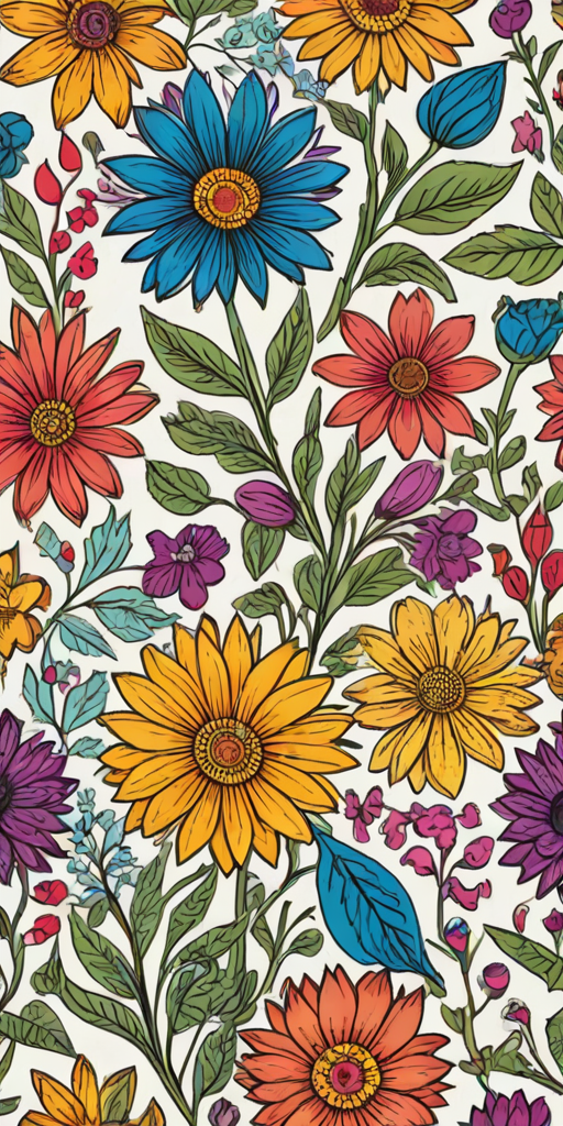 colourful flower drawing