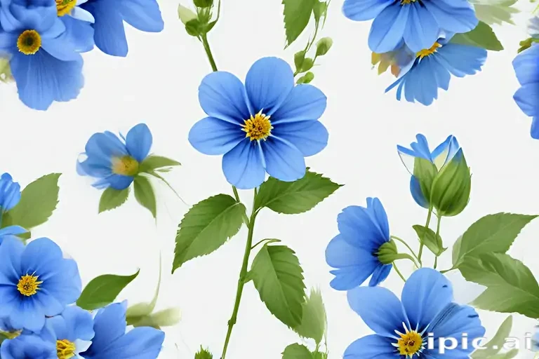blue flowers transparent background