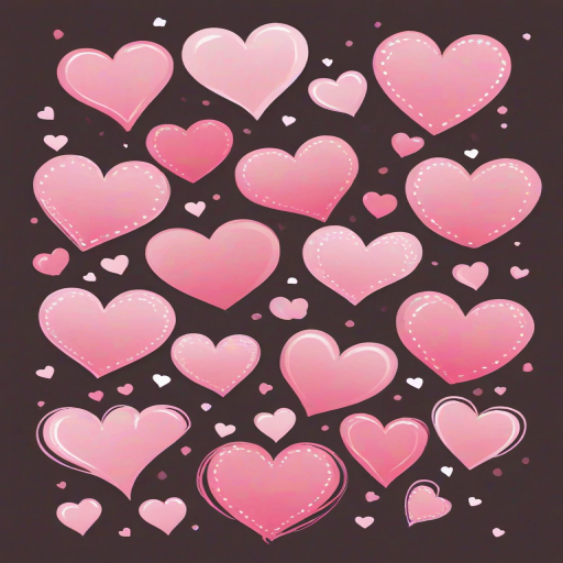 pink hearts clipart