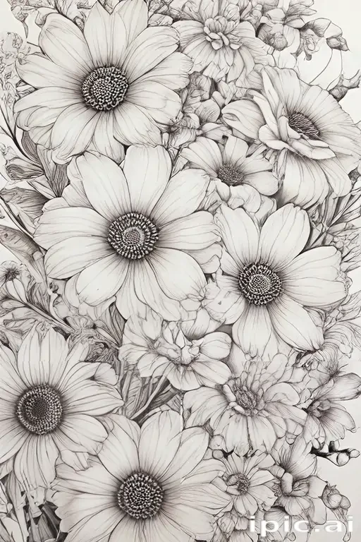 aesthetic flowers drawing