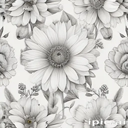 pencil drawn flowers
