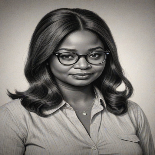 Exquisite Octavia Spencer, pencil sketch, portrait of Exquisite woman 1968s in glasses, hair style beatnik, outline, clear lines, fine lines, 8k