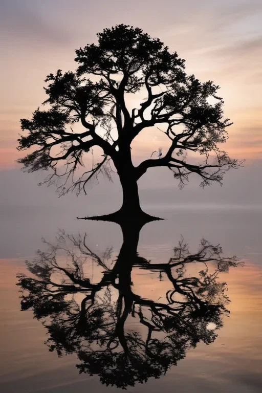 transparent tree silhouette