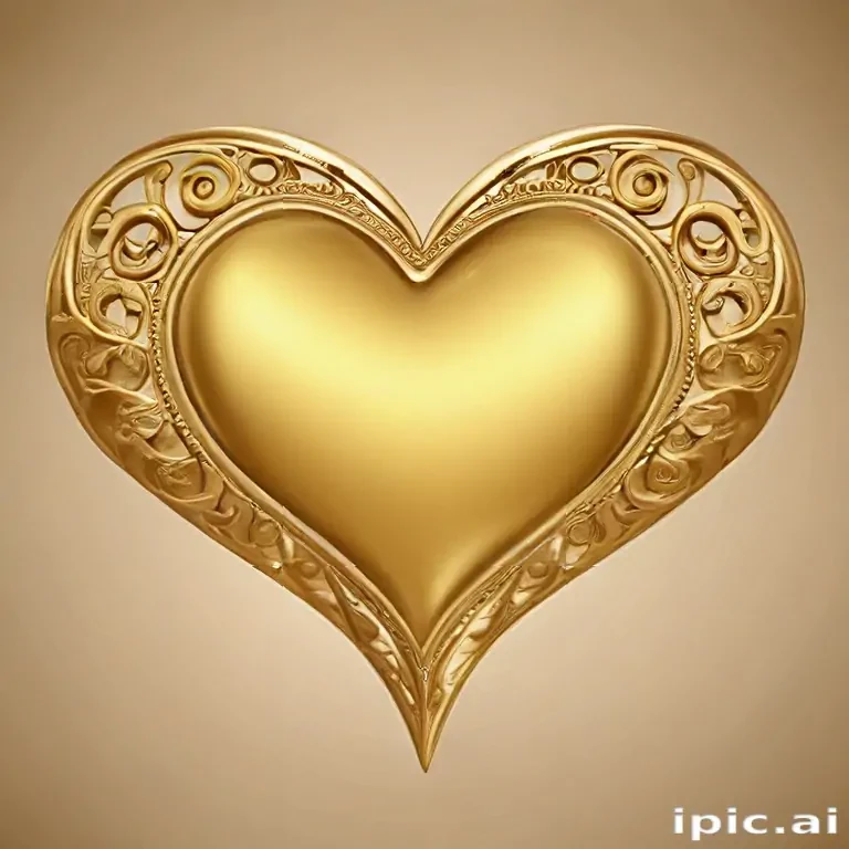 gold heart clipart