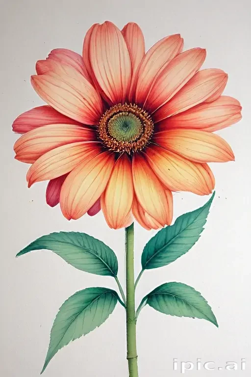 drawings of flowers with color