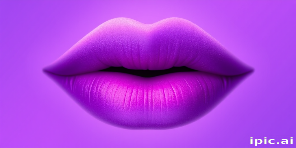 Ombre gradient lips transitioning from lilac to deep purple, seamless color blend, petal-soft finish, dreamy and romantic Twilight Petal Fade design