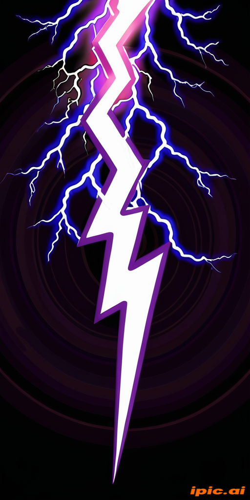 Dynamic Illustration of a Dramatic Lightning Bolt Against a Dark Background