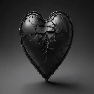 black broken heart