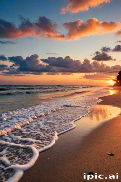 sunset on the beach backgrounds