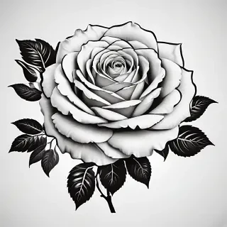 rose clip art black and white