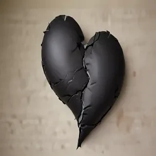 broken black heart