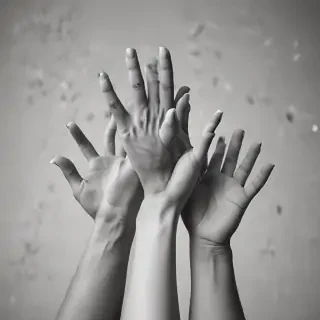 hands reaching