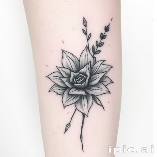 Sketch-style tattoo named "Artistic Impression" mimicking the appearance of a pencil or charcoal drawing with loose lines, shading, and a raw, unfinished quality, suitable for any body part
