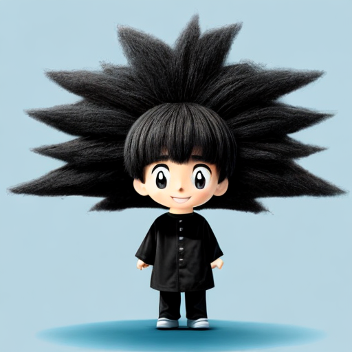 Staight Puppet an anime character with straight and huge hair, who controls puppets