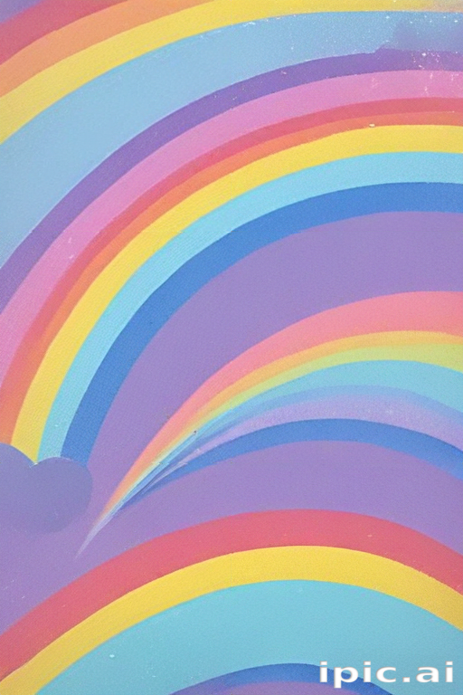 Vibrant and Colorful Rainbows Arcing Across a Soft Purple Background