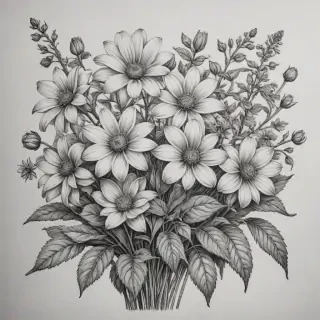 pencil drawing flowers