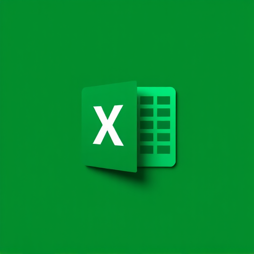 Create an image of the Microsoft Excel logo with a vibrant green color scheme, using a high-resolution digital camera with a 50mm lens, aperture set to f/2.8, ISO 100, in a flat lay view, emphasizing clarity and sharpness.