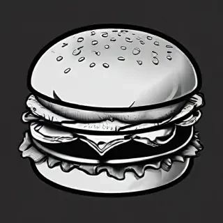 hamburger clipart black and white