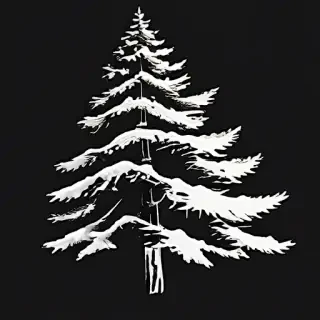 black and white pine tree clip art